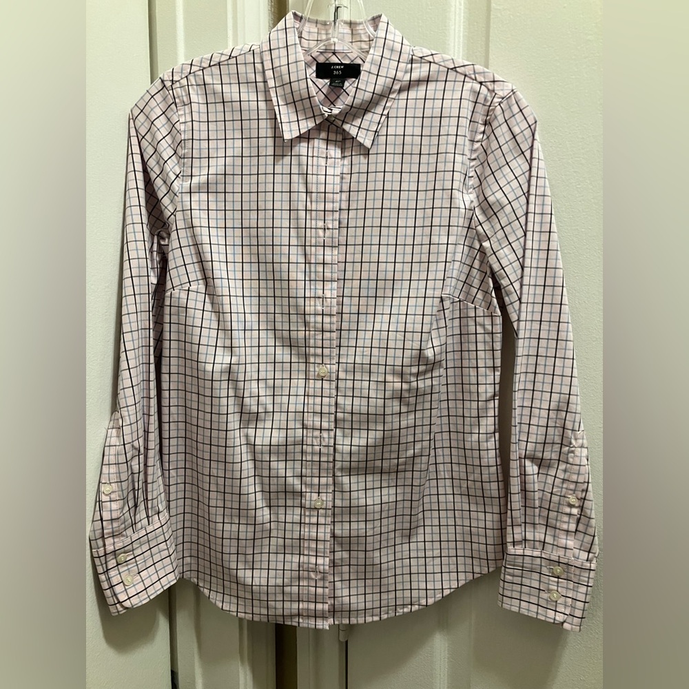 J Crew ladies blouse in the 365 line and I paid $100.
Beautiful pink!